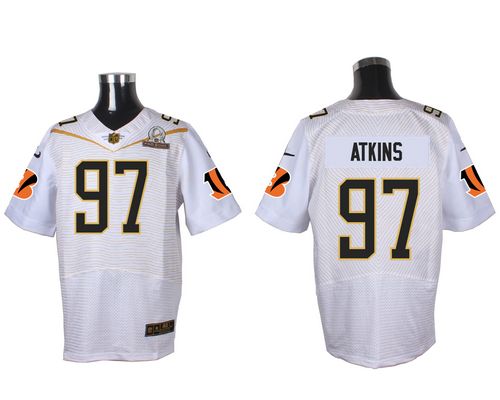 Nike Bengals #97 Geno Atkins White 2016 Pro Bowl Men's Stitched NFL Elite Jersey